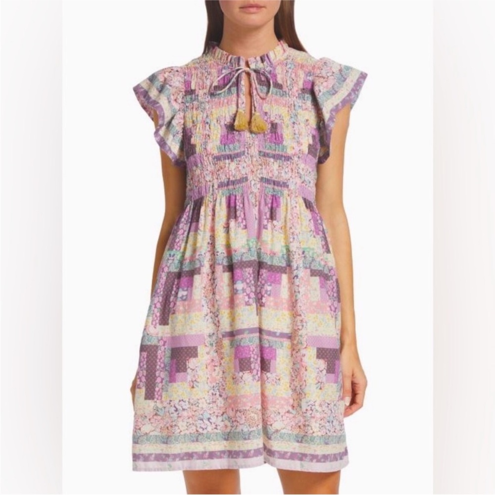 Sea NY floral Patchwork mini Dress
